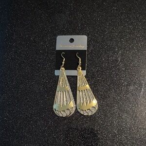 Gold and Silver Teardrop Earrings